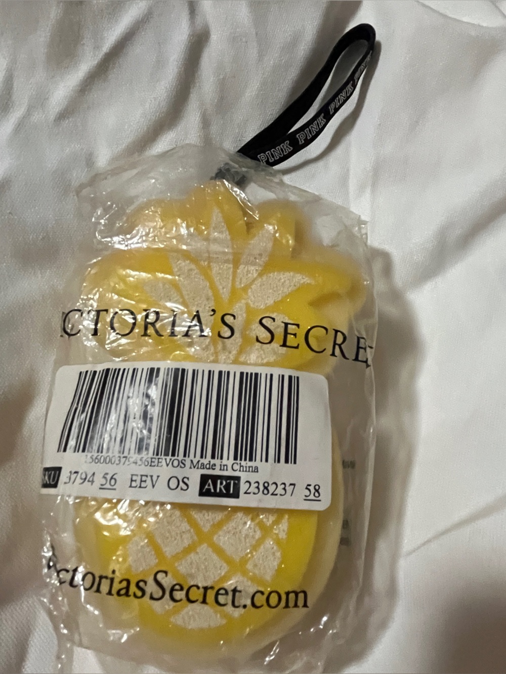 PINK Victoria's Secret Yellow Pineapple shower sponge NIP